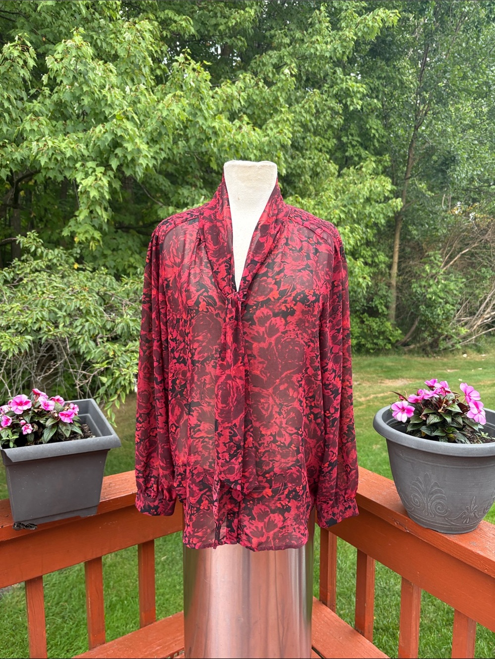 NWOT Ann Taylor Sheer Blouse with tie